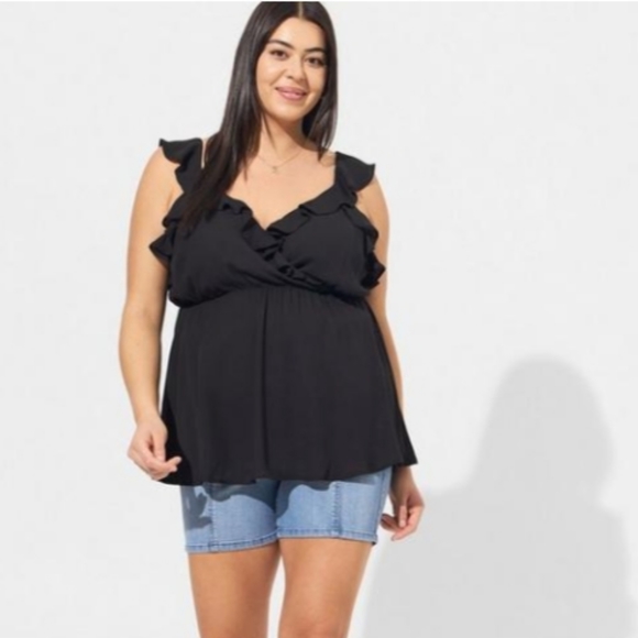 Torrid Georgette Ruffle Surplice Top - Picture 2 of 7